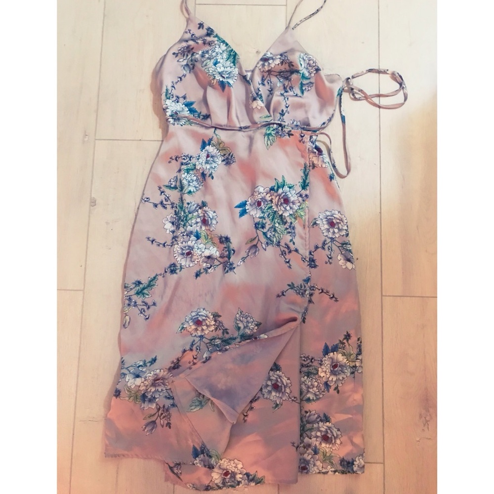 ASTR floral wrap dress